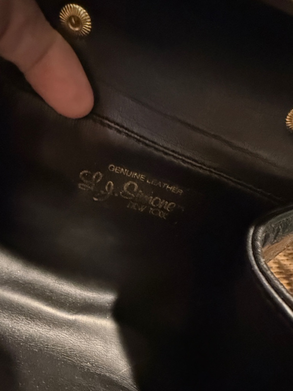 Black Mini Top-Handle Bag with Gold Studs - Picture 3 of 3
